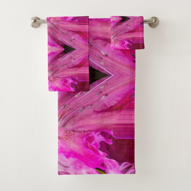 Conjunto De Toalhas Fantasia Fuchsia - abstrato (Insitu)