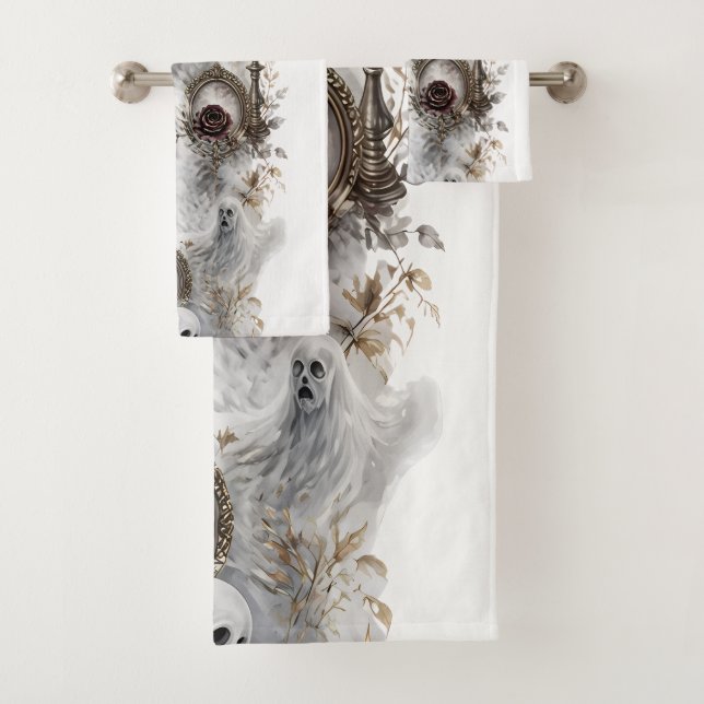 Conjunto de Toalhas Fantasma Gótico Escuro (Insitu)