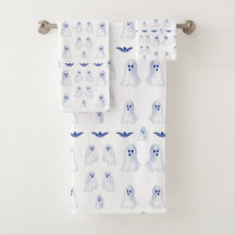 Fantasmas e Morcegos do Halloween em Aquarela