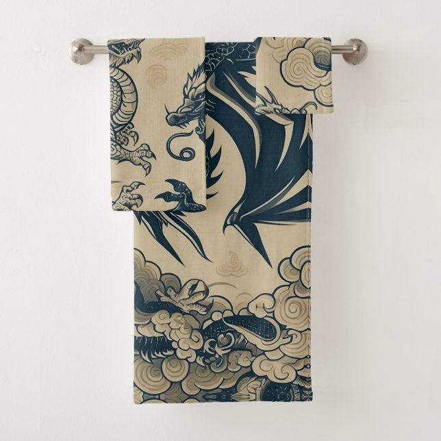 Conjunto De Toalhas Fantasy Antiquados Dragões (Insitu)