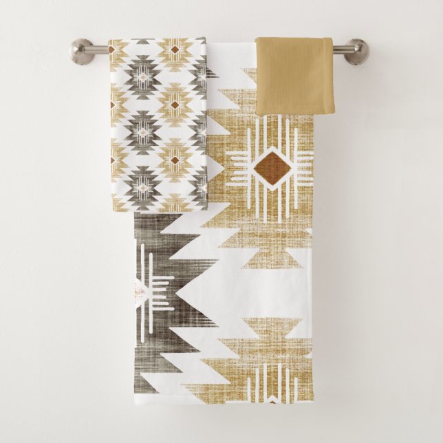 Conjunto De Toalhas Farmhouse Aztec (Insitu)