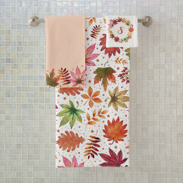 Conjunto De Toalhas Farmhouse Fall Autumn Earth Tones Monograma