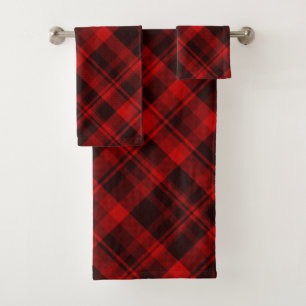Conjunto De Toalhas Farmhouse Russo Red Black Xadrez Farmhouse Tartan