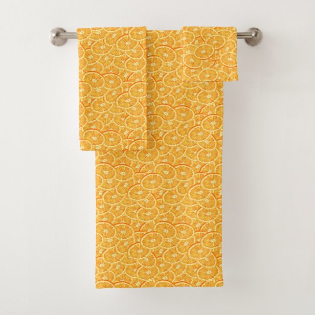 Conjunto De Toalhas Fatias Laranja De Aquarela (Insitu)