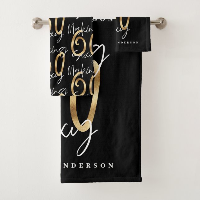 Conjunto De Toalhas Fazer 60 fica bom banho de celebração de aniversár (Insitu)