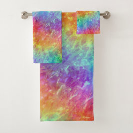 Conjunto De Toalhas feiticeiro - prisma de arco-íris vibrante ombre :