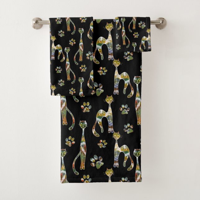 Conjunto De Toalhas Felinos (Insitu)