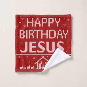 Conjunto De Toalhas Feliz Aniversário Jesus Natal Sweater Christian