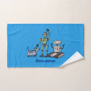 Conjunto De Toalhas Feliz desenho animado de robôs fofos