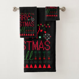 Conjunto De Toalhas "Feliz Natal a Todos" Suéter Feio