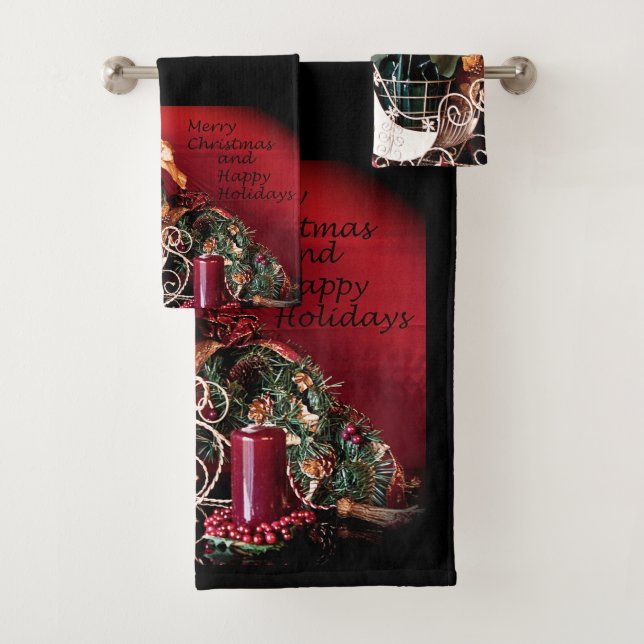 Conjunto De Toalhas Feliz Natal e Férias Felizes (Insitu)