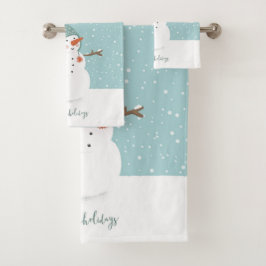 Conjunto De Toalhas Feliz Natal Snowman