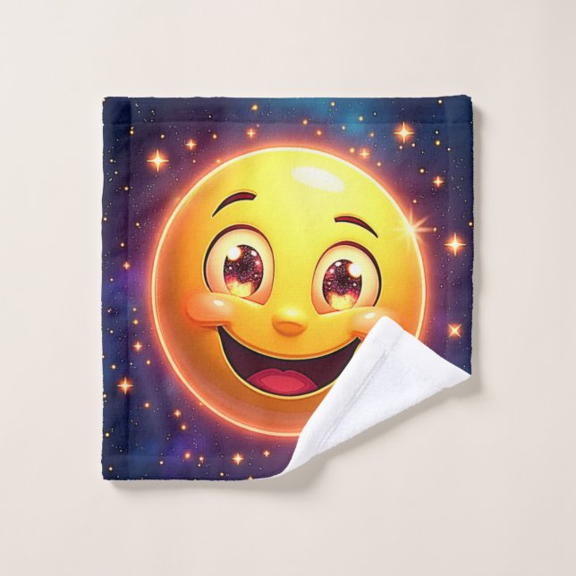 Conjunto De Toalhas Feliz Olhos Cósmicos Emoji (Pano de lavar)