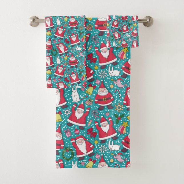 Conjunto De Toalhas Feliz Papais noeis de dança de Natal (Insitu)