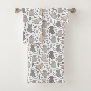Conjunto De Toalhas Felizes Gatos