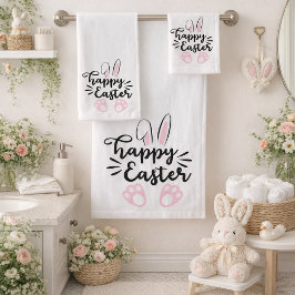 Conjunto De Toalhas Felz pascoa Coelhinhos Altos e Pés