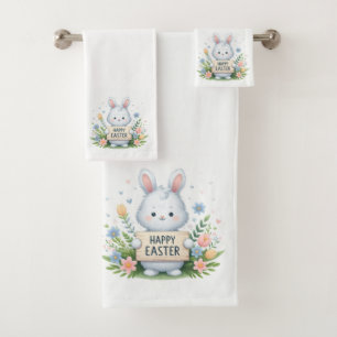 Conjunto De Toalhas Felzs pascoa, corações e flores silvestres