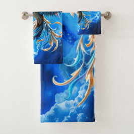 Conjunto De Toalhas Fênix do Amanhecer Safira