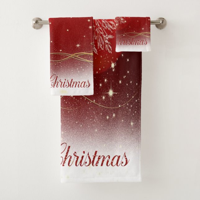 Conjunto De Toalhas Feriado de Natal-Bolas de Natal Vermelhas (Insitu)