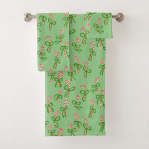 Conjunto De Toalhas Feriado de Natal doce Candy Canes