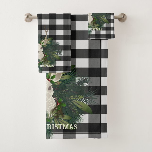 Conjunto De Toalhas Feriado de Natal para a Xadrez Festiva de Buffalo (Insitu)