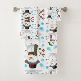 Conjunto De Toalhas Feriado de Natal Snowman