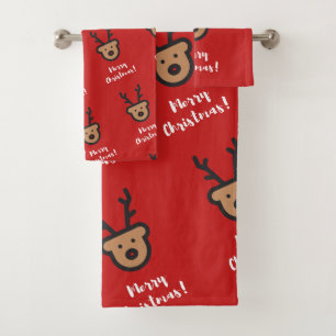 Conjunto De Toalhas Feriado, Natal, Bonitinho Reindeer