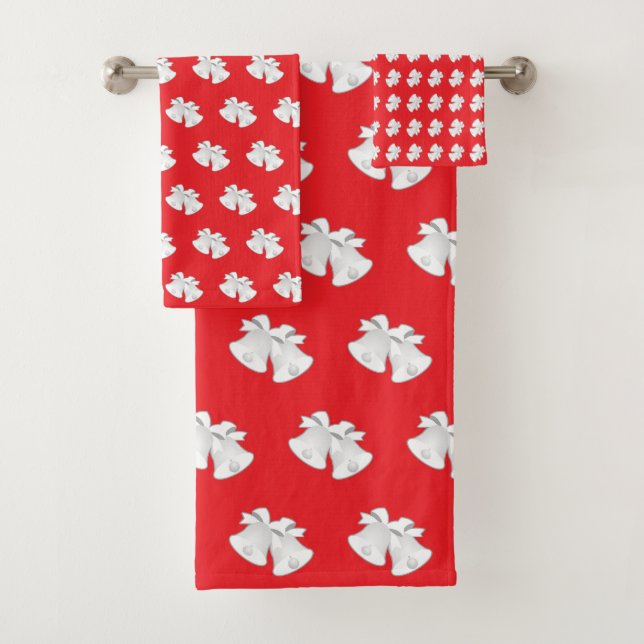 Conjunto De Toalhas Feriados Repetem o Casamento de Natal Vermelho (Insitu)