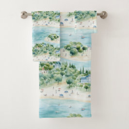 Conjunto De Toalhas Férias Sonhadoras de Verão à Beira-Mar -