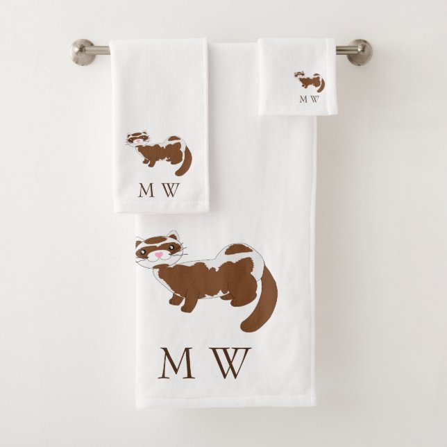 Conjunto De Toalhas Ferret Design Monogramado (Insitu)