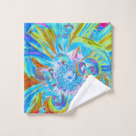 Conjunto De Toalhas Fesestivo Chartreuse e Blue Dahlia Flores