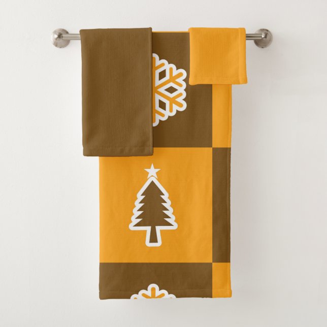 Conjunto De Toalhas Festive Holiday Grid Pattern (Insitu)