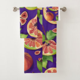 Conjunto De Toalhas Fig Watercolor Padrão Personalizado Colorido