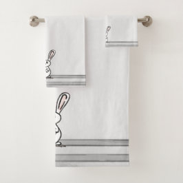 Conjunto De Toalhas figdewdrops Bunny Bath Towel Set
