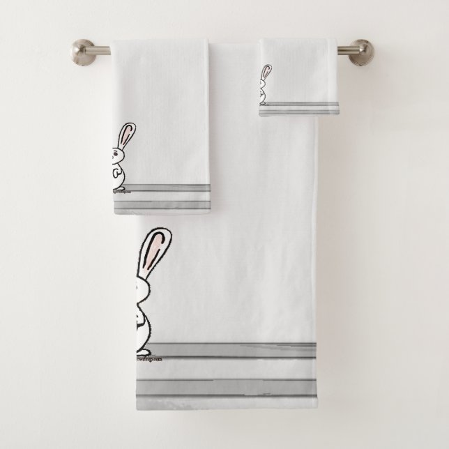 Conjunto De Toalhas figdewdrops Bunny Bath Towel Set (Insitu)