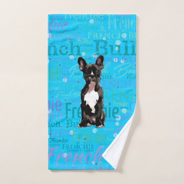 Conjunto De Toalhas Filhote de cachorro do buldogue francês (Toalha de mão)