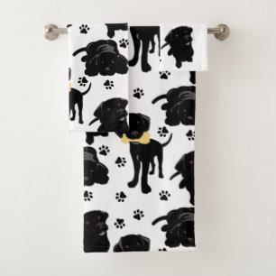 Conjunto De Toalhas Filhotes de Retriever Pretos
