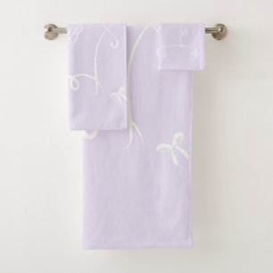 Conjunto De Toalhas Filigrana emblema elegante da Lavanda Antoinette