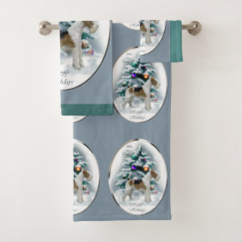 Conjunto De Toalhas Fio Fox Terrier Natal