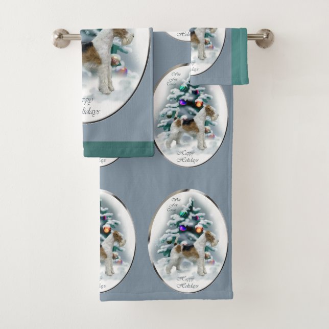 Conjunto De Toalhas Fio Fox Terrier Natal (Insitu)