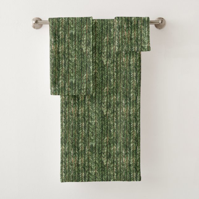 Conjunto De Toalhas Fios Verdes Tecidos Falsos   (Insitu)