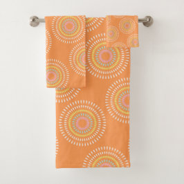 Conjunto De Toalhas Fireworks Japonês Orange