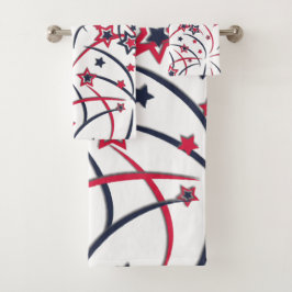 Conjunto De Toalhas Fireworks no Red White Blue