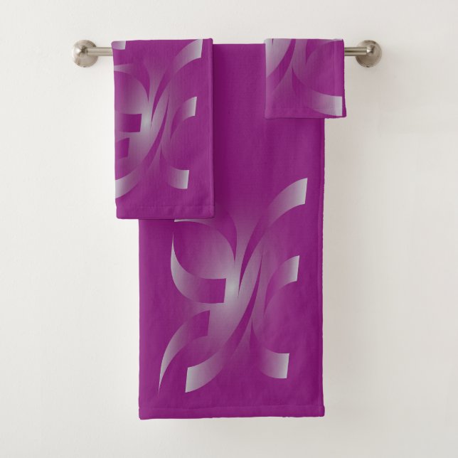 Conjunto De Toalhas Fitas magentas (Insitu)