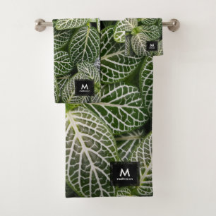 Conjunto De Toalhas Fittonia Mosaica com Folhas Variadas