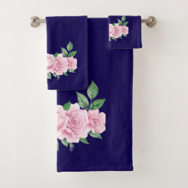 Conjunto De Toalhas Five Pink Roses