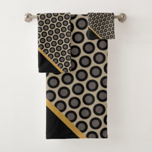 CONJUNTO DE TOALHAS FIXAÇÃO DA TORRE DO BANHEIRO DE ABSTRATO DOURADO P
