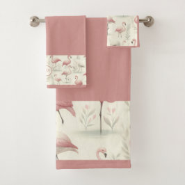 Conjunto De Toalhas Flamingo Chique