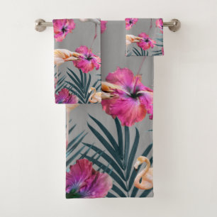 Conjunto De Toalhas Flamingo Hibiscus Jungle Siesta #1 #tropical