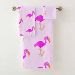 Conjunto De Toalhas Flamingos Bonitos - Feliz